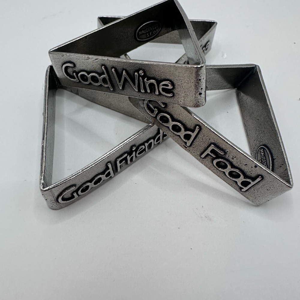 Maugenest SF Pewter Napkin Rings Set of 4 – Good Wine Food Friends